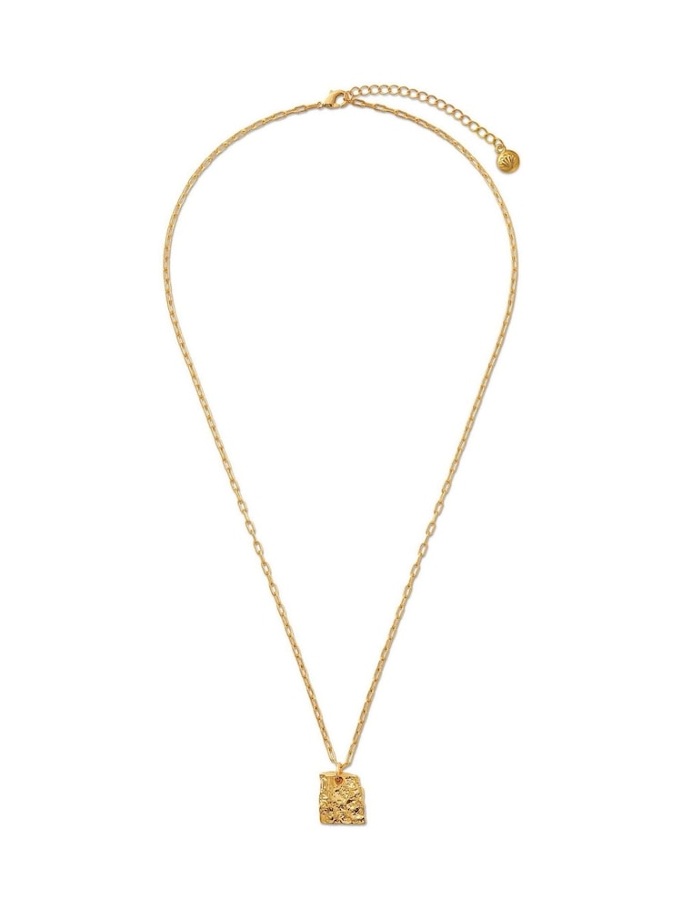 Orelia London Gold Tone Molten Square Charm Necklace - Image 1 of 3