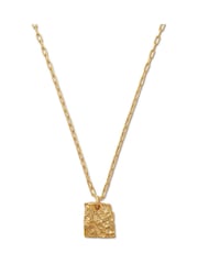 Orelia London Gold Tone Molten Square Charm Necklace - Image 2 of 3