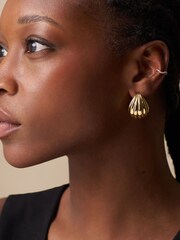 Orelia London Statement Voluminous Curved Drop Earrings - Image 2 of 3