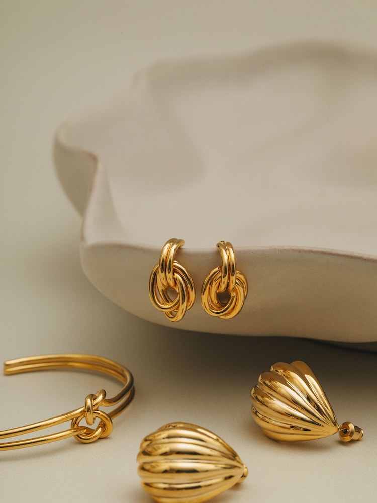 Orelia London Statement Voluminous Curved Drop Earrings - Image 3 of 3 Orelia London Statement Voluminous Curved Drop Earrings - Image 3 of 3