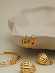 Orelia London Gold Tone Polished Interlocking Knot Open Bangle Bracelet - Image 2 of 3