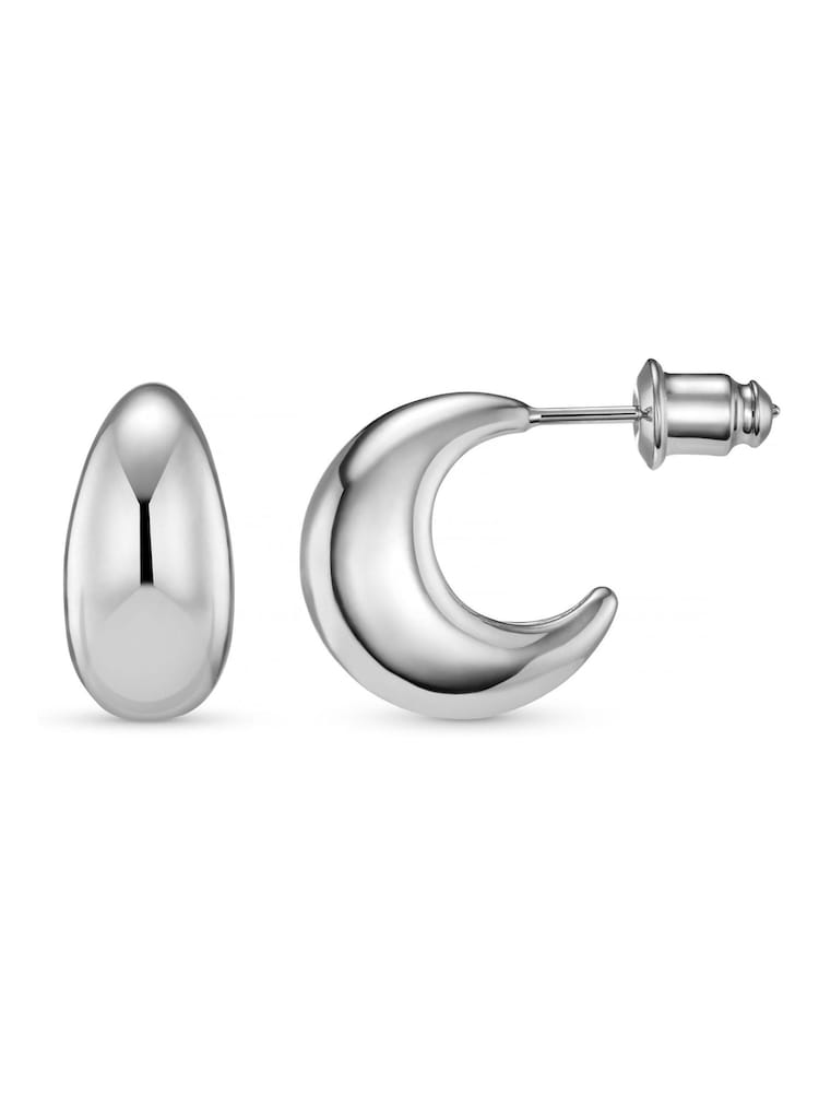 Orelia London Tapered Domed Hoop Earrings - Image 1 of 2