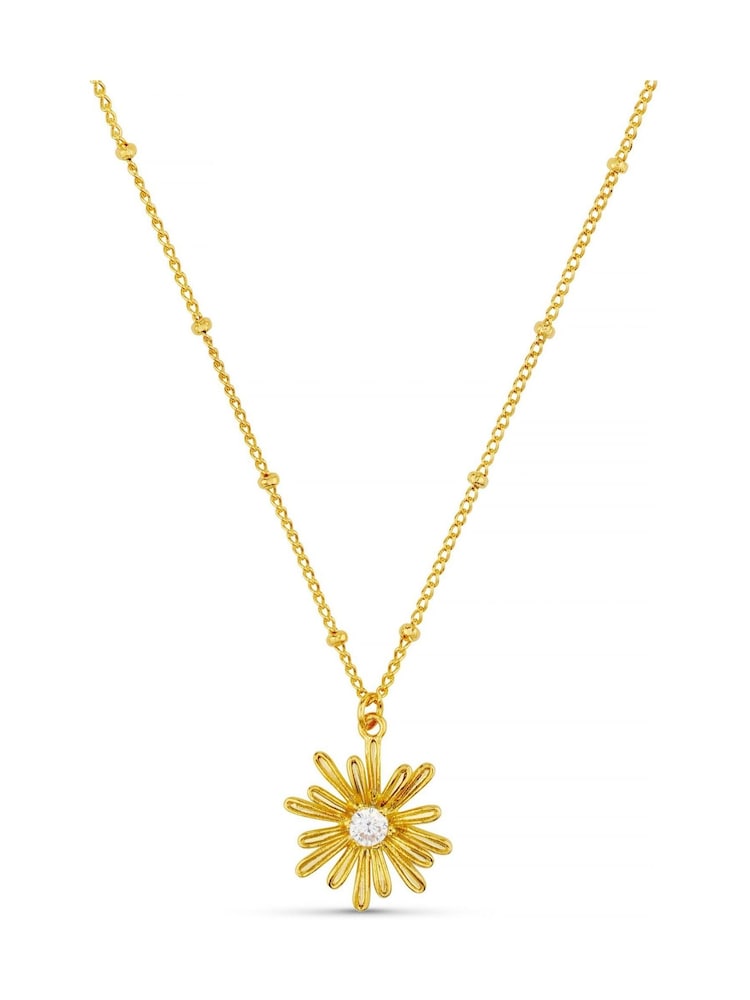 Orelia London Gold Tone Crystal Daisy Charm Necklace - Image 2 of 4