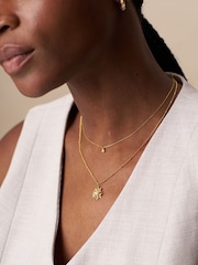 Orelia London Gold Tone Crystal Daisy Charm Necklace - Image 4 of 4