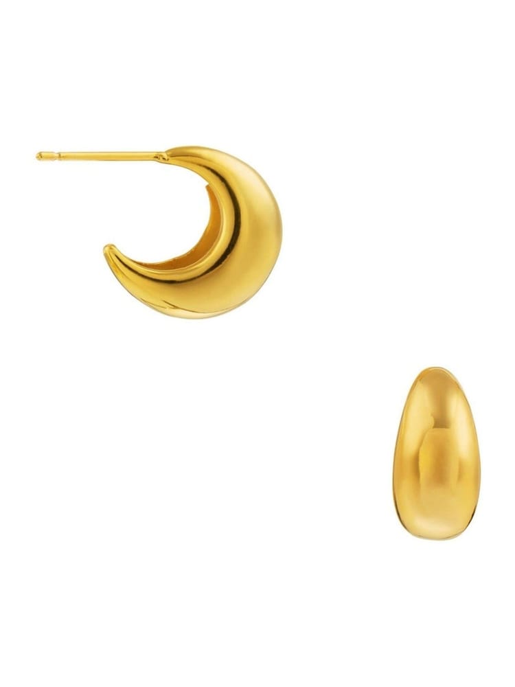 Orelia London Tapered Domed Hoop Earrings - Image 1 of 2 Orelia London Tapered Domed Hoop Earrings - Image 1 of 2