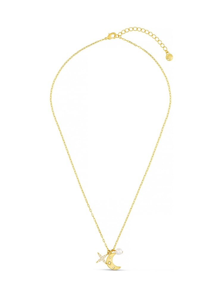 Orelia London Gold Tone Moon & Crystal Star Cluster Necklace - Image 1 of 4