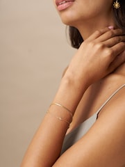 Orelia London Gold Tone Stationed Crystal & Snake 2-Row Bracelet - Image 3 of 3