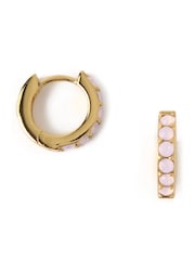 Orelia London Gold Tone Rose Water Opal Swarovski Crystals Huggie Hoop Earrings - Image 1 of 2