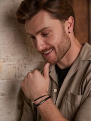 Orelia London Silver Tone Plaited Leather Bracelet - Image 2 of 2