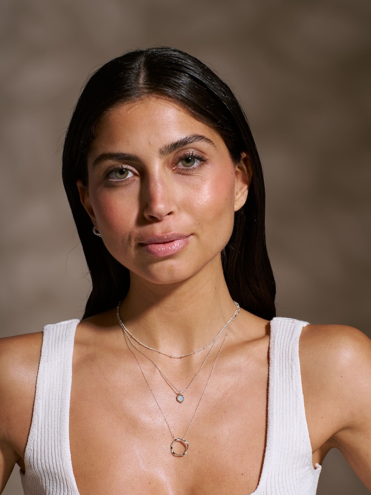 Orelia London Swarovski Opal Ditsy Necklace - Image 2 of 2