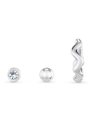 Orelia London Wave Huggie 3 Pack Ear Party Earrings - Image 2 of 2