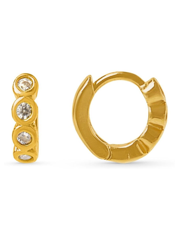 Orelia London Gold Tone Tiny Pave Micro Hoop Earrings - Image 1 of 3