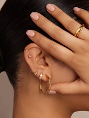 Orelia London Gold Tone Tiny Pave Micro Hoop Earrings - Image 2 of 3