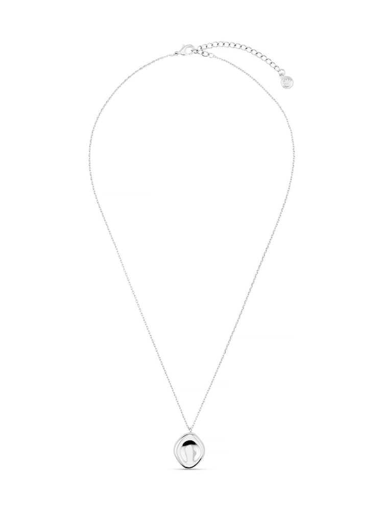 Orelia London Polished Organic Oval Charm Necklace - Image 1 of 3