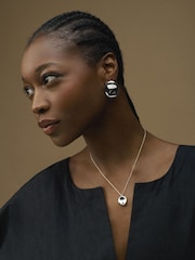 Orelia London Polished Organic Oval Charm Necklace - Image 3 of 3