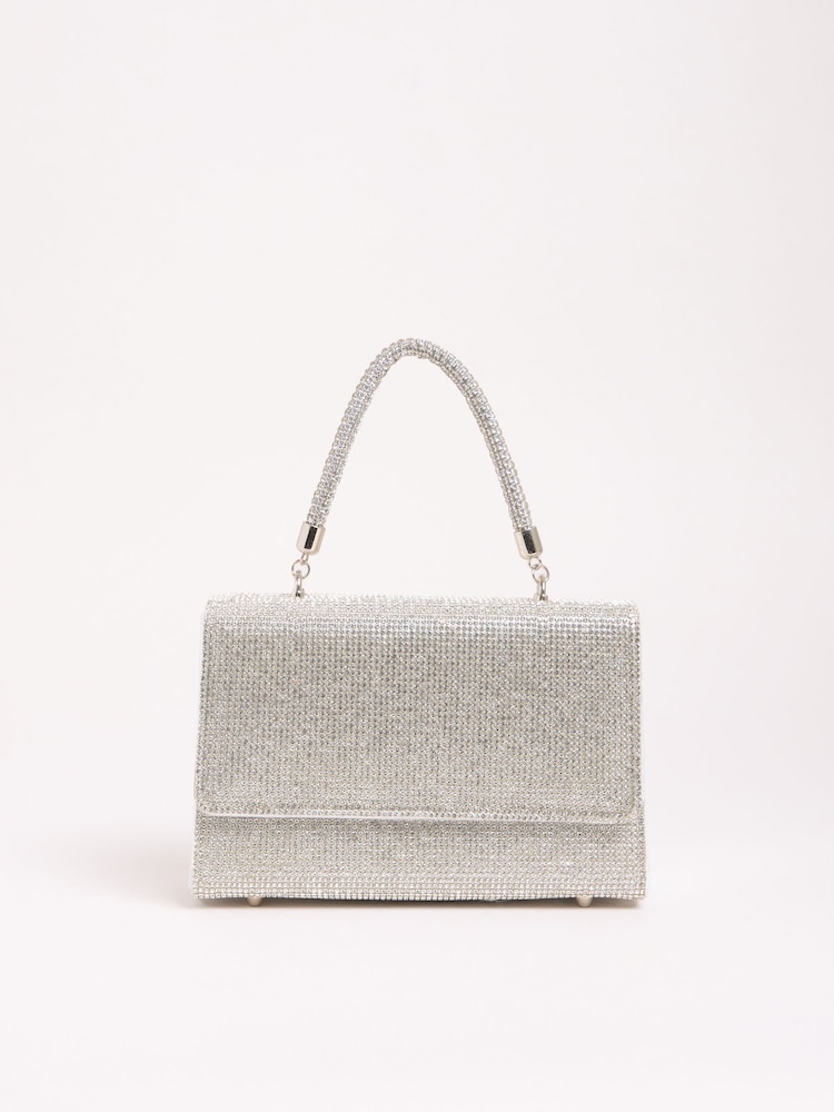 Lipsy Silver Embellished Top Handle Bag - Image 4 of 4
