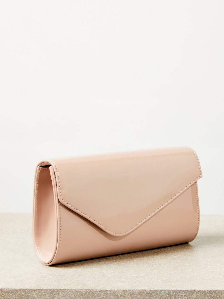 Lipsy Pink Asymmetric Foldover Clutch Bags - Image 3 of 4