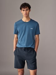 BOSS Blue Regular Fit Stretch-Cotton T-Shirt - Image 1 of 4