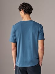 BOSS Blue Regular Fit Stretch-Cotton T-Shirt - Image 2 of 4