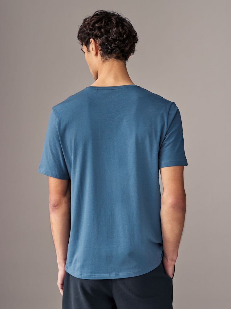 BOSS Blue Regular Fit Stretch-Cotton T-Shirt - Image 2 of 4