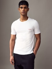 HUGO Natural Regular Fit Cotton Jersey T-Shirt 3 Pack - Image 5 of 9