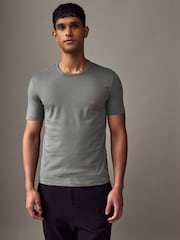 HUGO Natural Regular Fit Cotton Jersey T-Shirt 3 Pack - Image 6 of 9