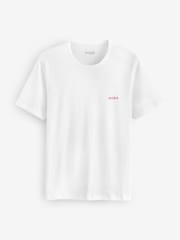 HUGO Natural Regular Fit Cotton Jersey T-Shirt 3 Pack - Image 8 of 9