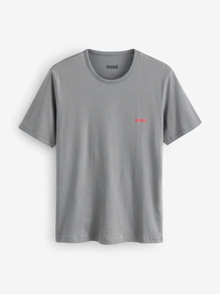 HUGO Natural Regular Fit Cotton Jersey T-Shirt 3 Pack - Image 9 of 9