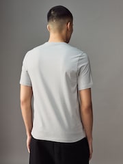 HUGO Grey/Cream/Black Regular Fit 100% Cotton Jersey T-Shirts 3 Pack - Image 3 of 7