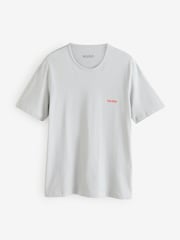 HUGO Grey/Cream/Black Regular Fit 100% Cotton Jersey T-Shirts 3 Pack - Image 5 of 7