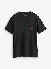 HUGO Grey/Cream/Black Regular Fit 100% Cotton Jersey T-Shirts 3 Pack - Image 7 of 7