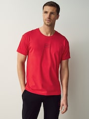 HUGO Red Relaxed Fit Logo Print Stretch Cotton T-Shirt - Image 1 of 5