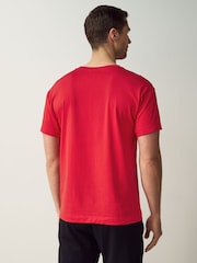 HUGO Red Relaxed Fit Logo Print Stretch Cotton T-Shirt - Image 2 of 5
