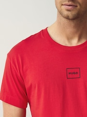 HUGO Red Relaxed Fit Logo Print Stretch Cotton T-Shirt - Image 4 of 5