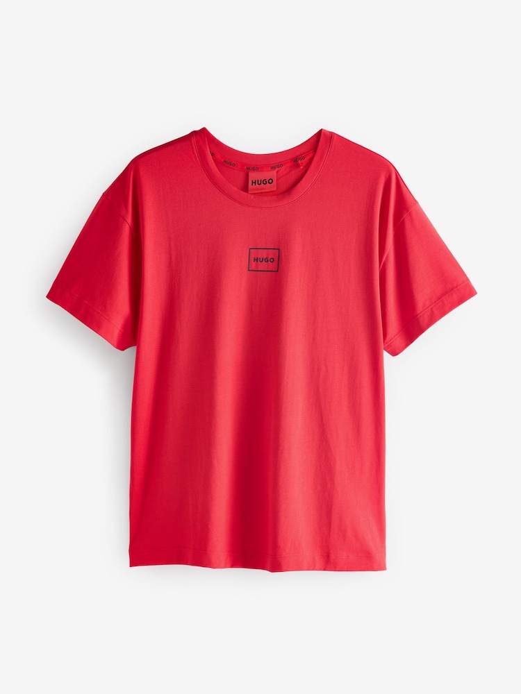 HUGO Red Relaxed Fit Logo Print Stretch Cotton T-Shirt - Image 5 of 5