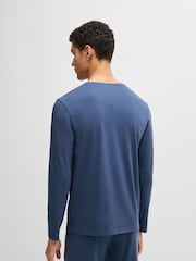 BOSS Blue Stretch Cotton Long Sleeve Top - Image 2 of 5