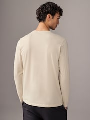 BOSS White Stretch Cotton Long Sleeve Top - Image 2 of 4