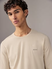 BOSS White Stretch Cotton Long Sleeve Top - Image 3 of 4