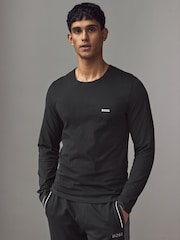BOSS Black/White/Tan Logo Long Sleeve 100% Cotton T-Shirts 3 Pack - Image 2 of 7