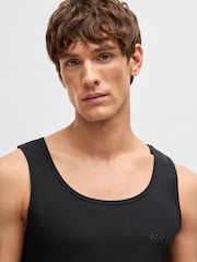 BOSS Black Ribbed 100% Cotton Vest Tops 3 Pack - Image 5 of 5