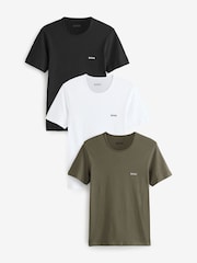 BOSS Black/White/Green 100% Cotton T-Shirts 3 Pack - Image 1 of 7