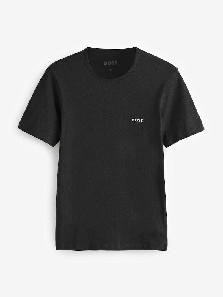 BOSS Black/White/Green 100% Cotton T-Shirts 3 Pack - Image 2 of 7