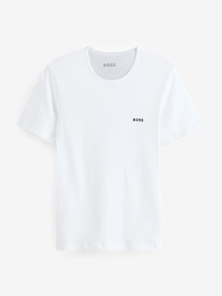 BOSS Black/White/Green 100% Cotton T-Shirts 3 Pack - Image 4 of 7