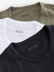 BOSS Black/White/Green 100% Cotton T-Shirts 3 Pack - Image 6 of 7