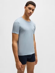 Синий - BOSS 100% Cotton T-Shirts 3 Pack - Image 3 of 8