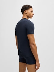 Синий - BOSS 100% Cotton T-Shirts 3 Pack - Image 4 of 8