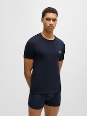 Синий - BOSS 100% Cotton T-Shirts 3 Pack - Image 5 of 8