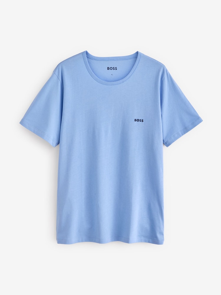 Синий - BOSS 100% Cotton T-Shirts 3 Pack - Image 8 of 8