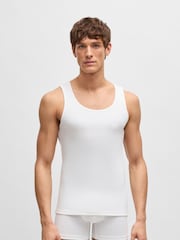 BOSS White Ribbed 100% Cotton Vest Tops 3 Pack - Image 2 of 5