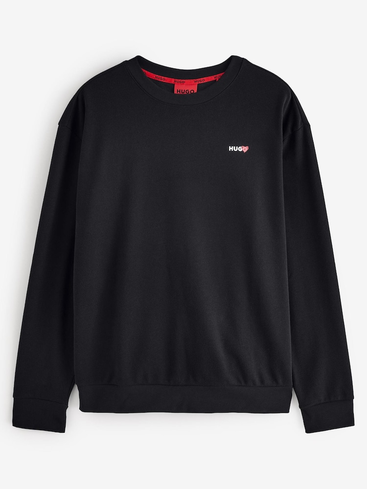 HUGO Black Heart Logo Cotton Sweatshirt - Image 1 of 1